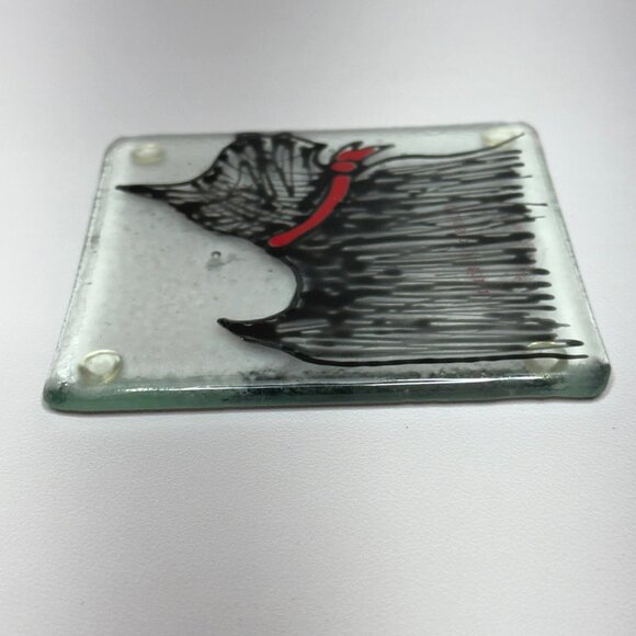 Glass by Kathryn Clear Glass Black Scottie Dog Square Coaster - Picture 5 of 6